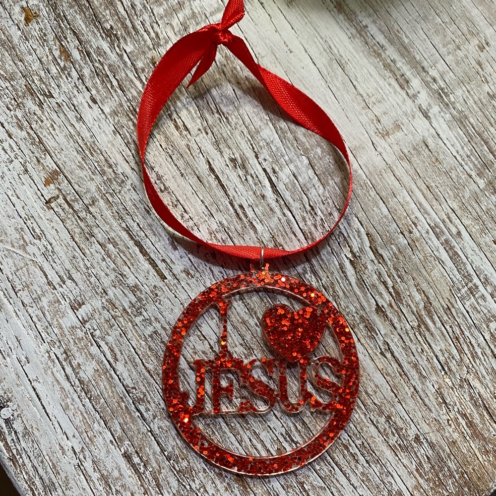I 💗 Jesus Ornament - Jesus Christmas Ornaments Custom Color - Picture 11 of 14